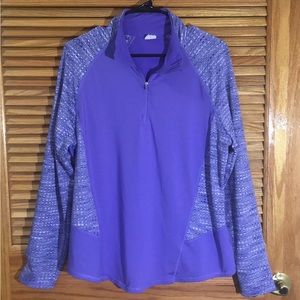 Athletic Works Womens Size XL (16-18) Purple 1/4 Zip Long Sleeve Shirt